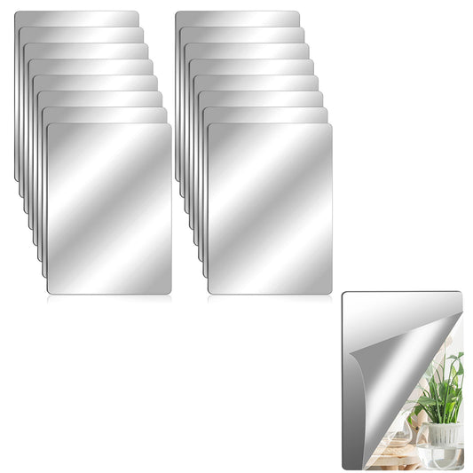 16Pcs 2MM Thick Frameless Acrylic Mirror Wall Stickers