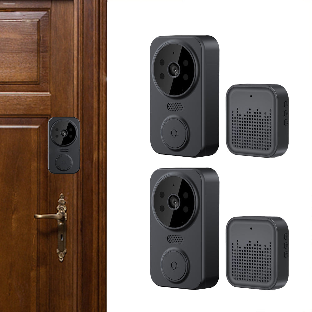 2Pcs Wireless Smart Video Doorbell Infrared Night 2 Way Voice Doorbell