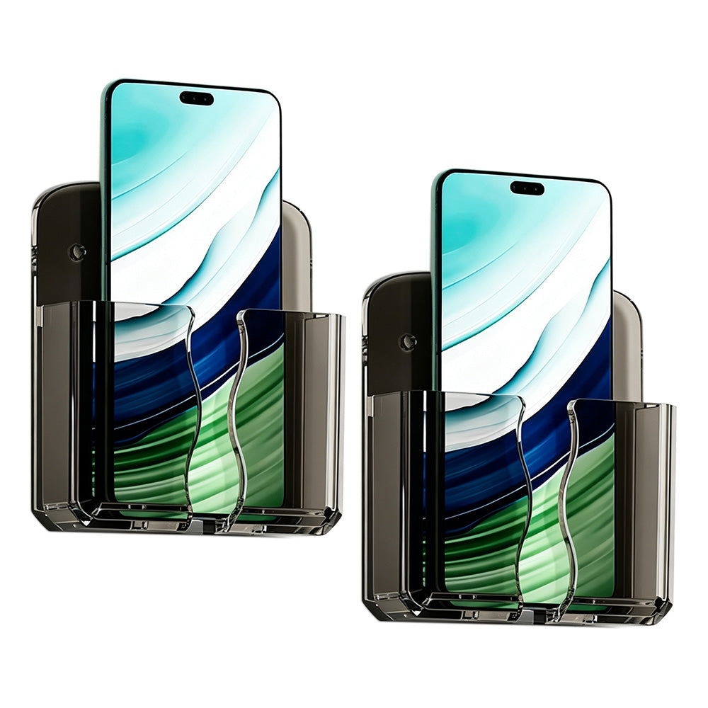 2 PCS Wall Phone Holder No Drill Adhesive Remote Control Organizer for Home Office