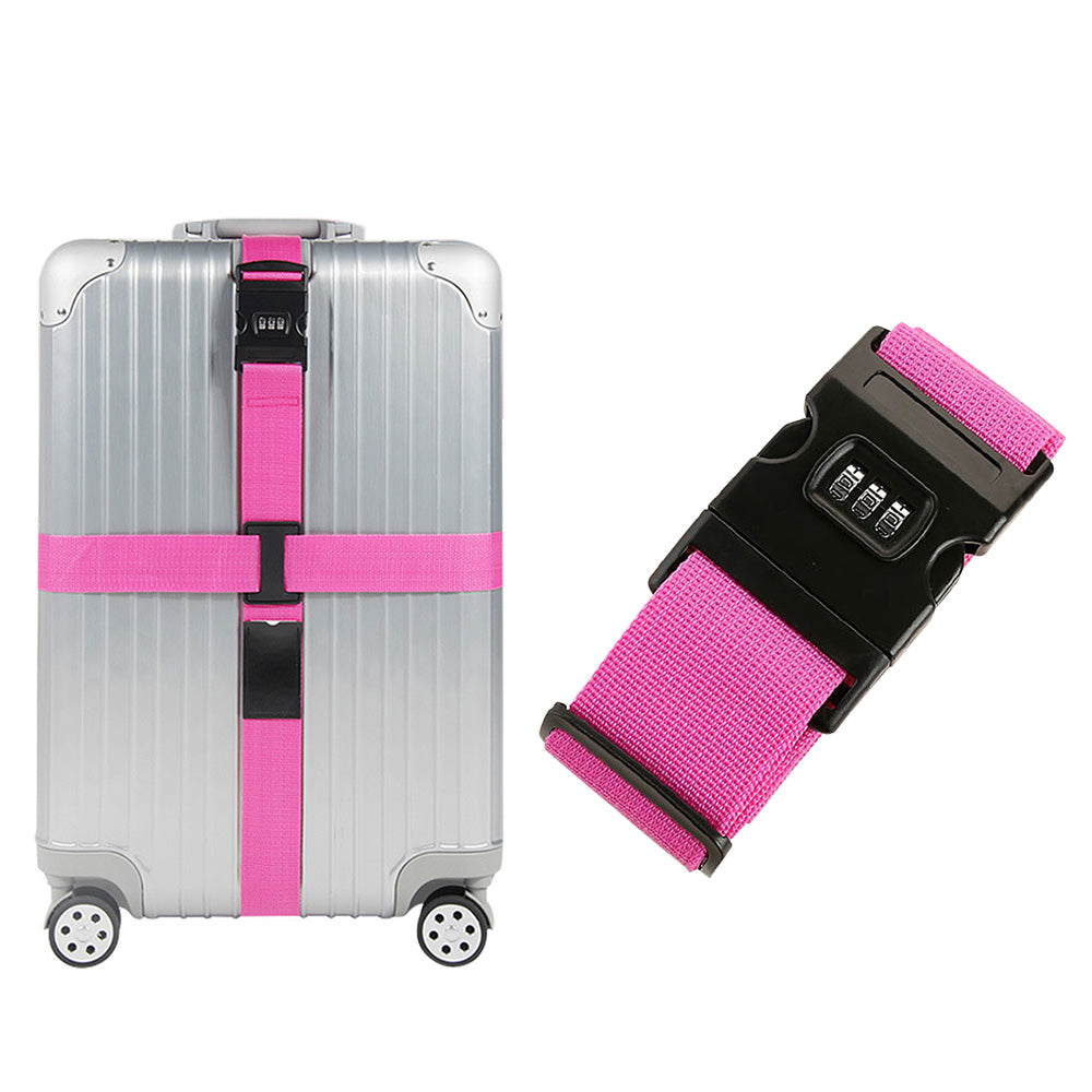 200cm Cross Packing Luggage Strap with Combination Lock for Suitcase