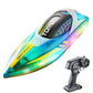 Rechargeable Water-resistant Remote Control Boat with Color LED Lights for Pool Lake