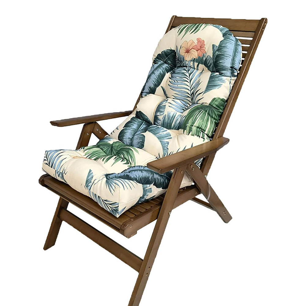 High Back Rocking Chair Cushion Water Resistant Outdoor Seat Pad with Ties