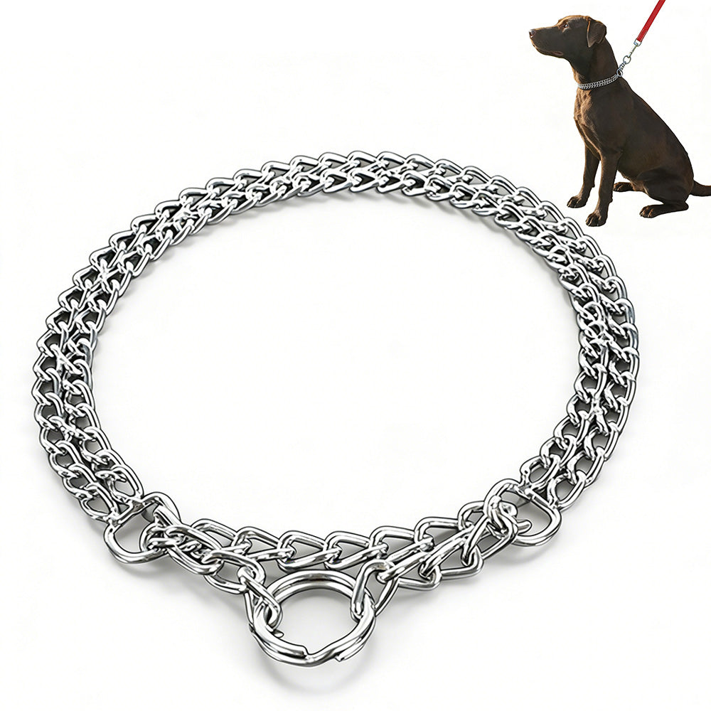 Dog Training Slip Collar Double-Row Chain for Large Dogs