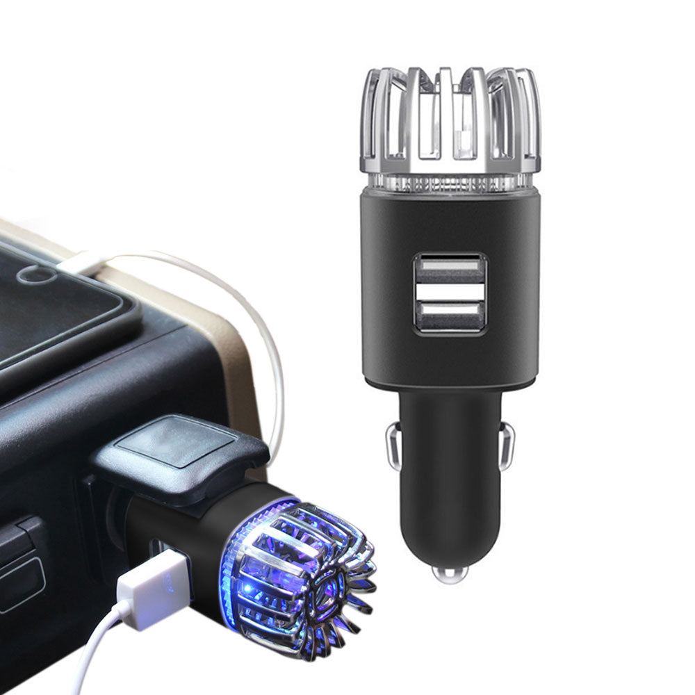 Car Air Purifier Dual USB Ports Car Air Freshener Portable Ionizer