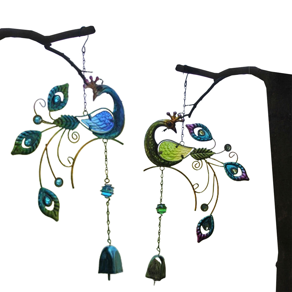 2Pcs Metal Phoenix Bird Hanging Wind Chimes