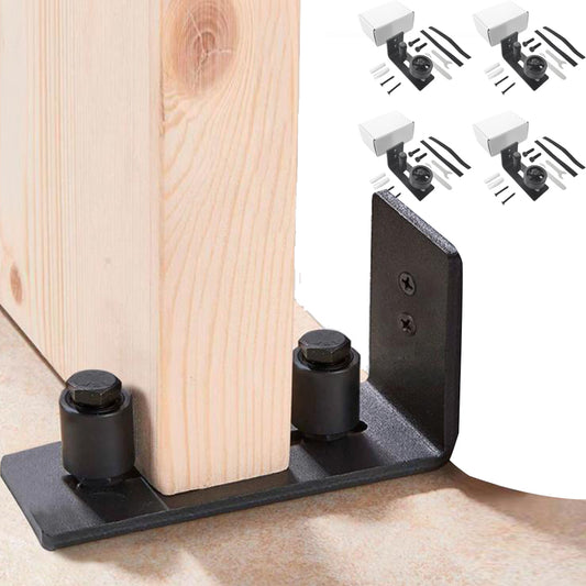 4Pcs Wall Mounted Sliding Barn Door Floor Guide for Flush Bottom Adjustable Stay Rollers