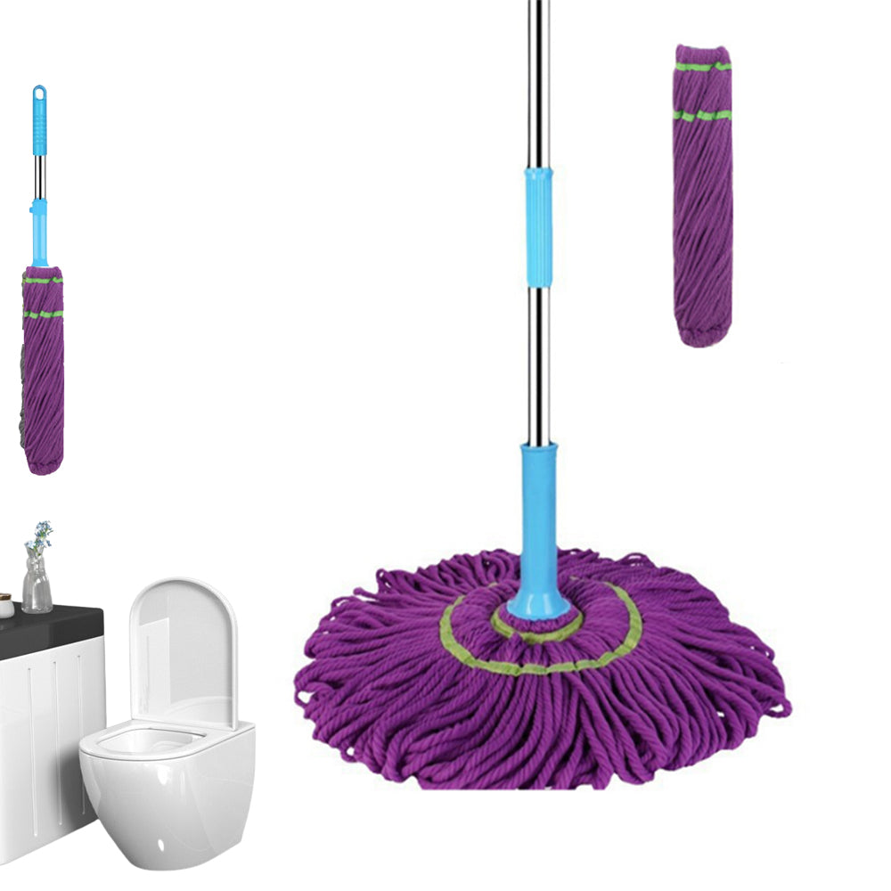 Detachable Pole Fibre Self Wringing Mop with a Replacement Head