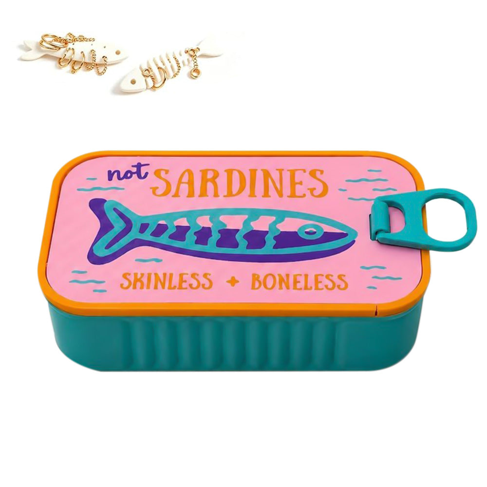 Small 3D Printed Sardine Shape Necklace and Earring Storage Box