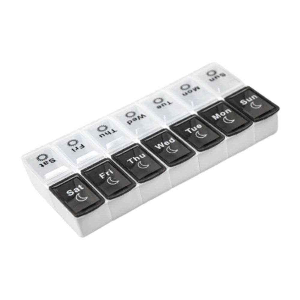 14-Slot 7-Day Pill Dispenser Box for AM/PM Weekly