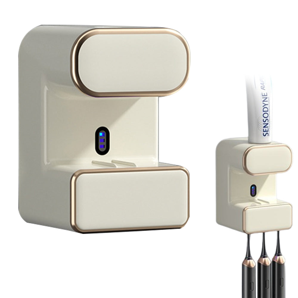 Electric Toothpaste Dispenser with Toothbrush Holders