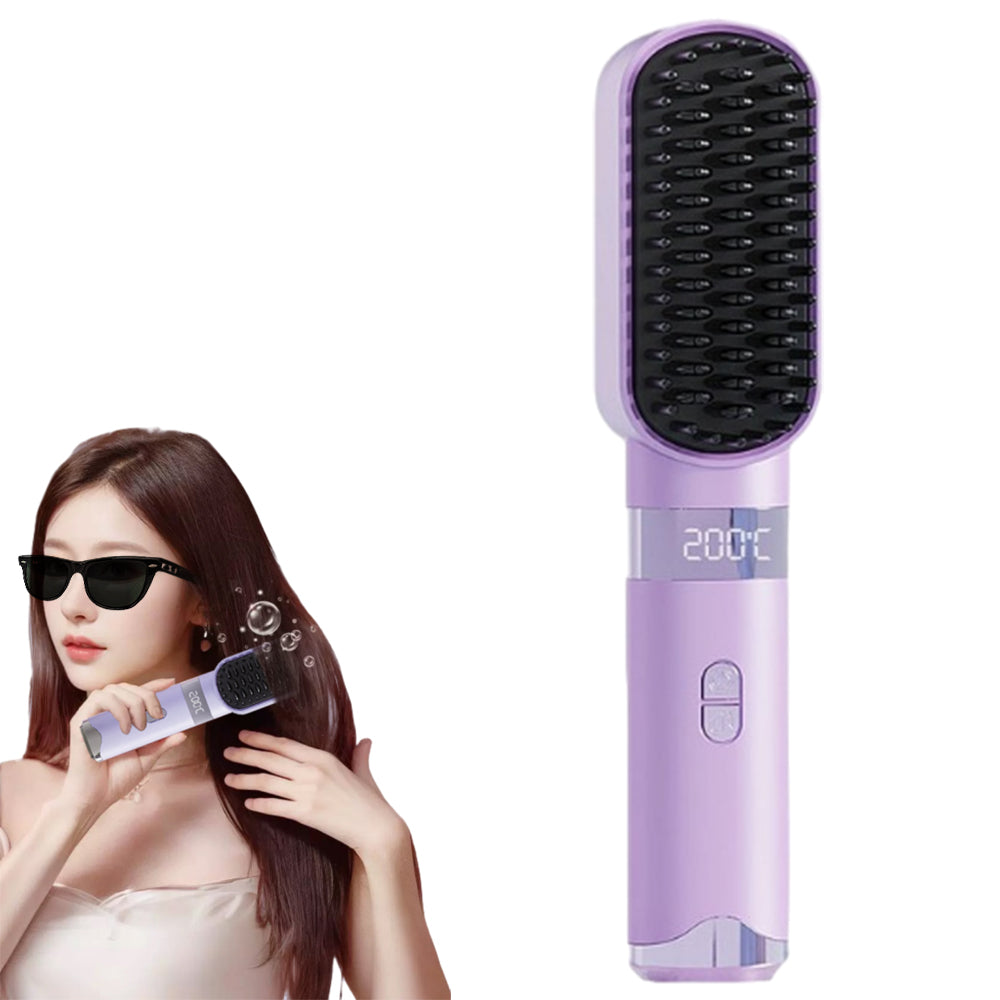 USB Rechargeable Cordless Negative Ion Hair Straightener Comb