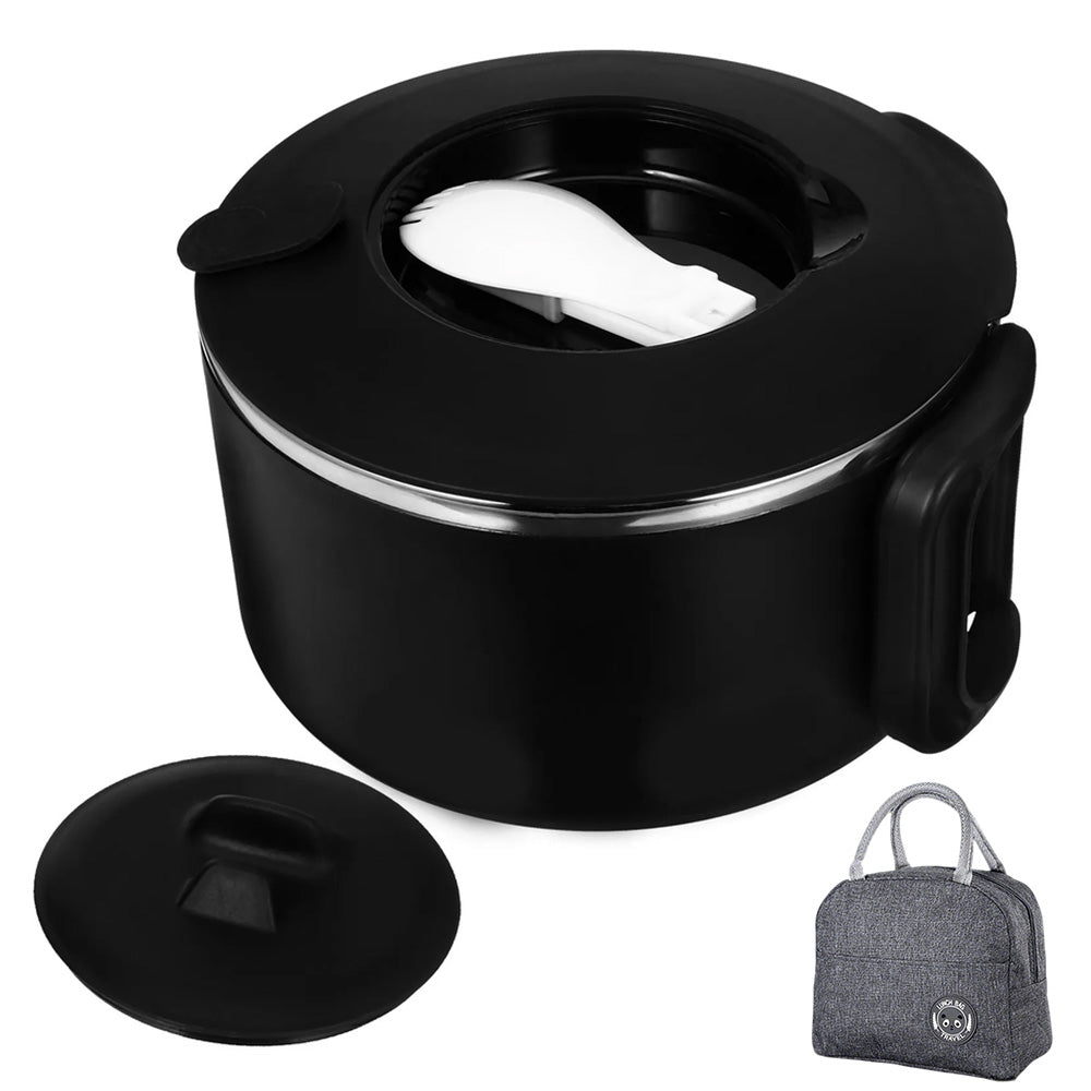 1200ML Large Ramen Bow with Lid Spoon Storage Bag Stainless Steel Food Container for Microwave