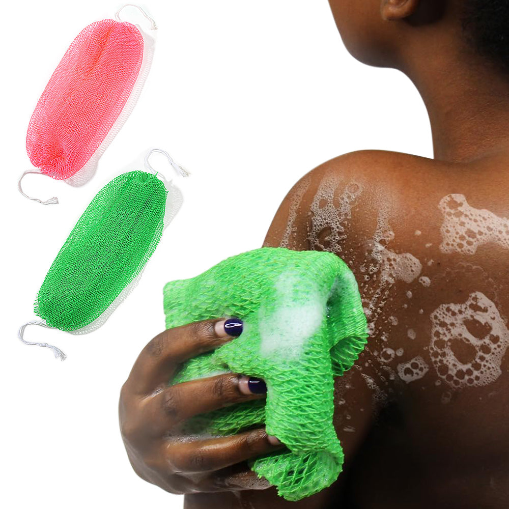 2PCS African Net Sponge Body Scrubber for Exfoliating and Bathing