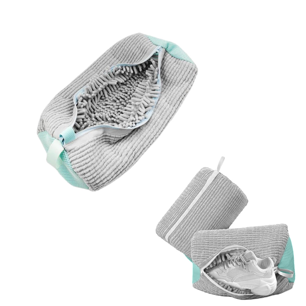 Reusable Chenille Shoe Washing Bag with Zipper
