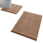 2 Piece Absorbent Bathroom Mat and U Shape Toilet Rug Set