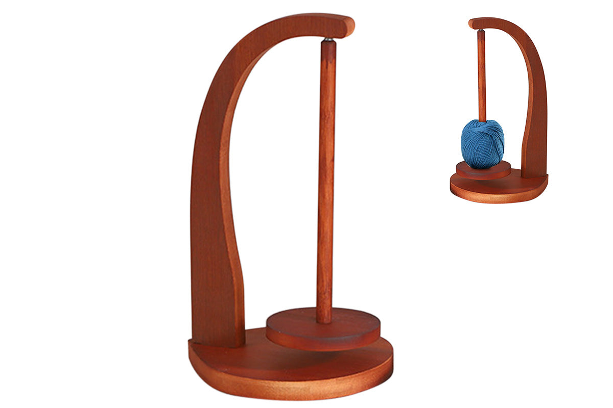 Yarn Holder for Crocheting and Knitting Wooden Yarn Spinner