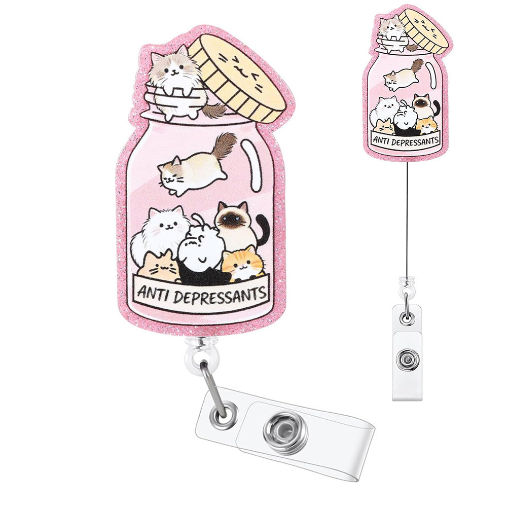 Retractable Badge Reel Cute Badge Clip for Students Staff Teacher