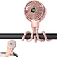 Portable Octopus Stroller Fan with Digital Display and 3 Speed Settings