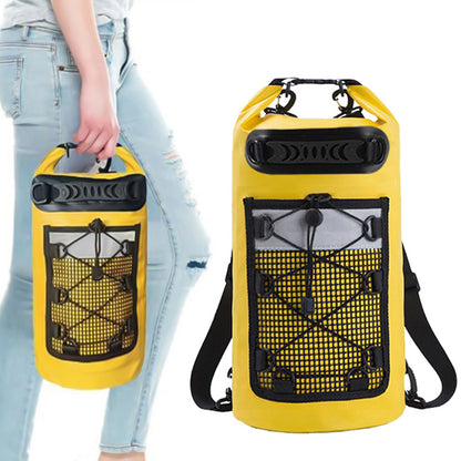 Roll-Top Backpack With Handle Dry Bag Outdoor Bag For Fishing Boating Camping