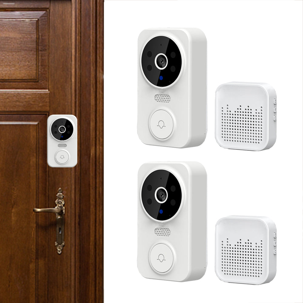2Pcs Wireless Smart Video Doorbell Infrared Night 2 Way Voice Doorbell