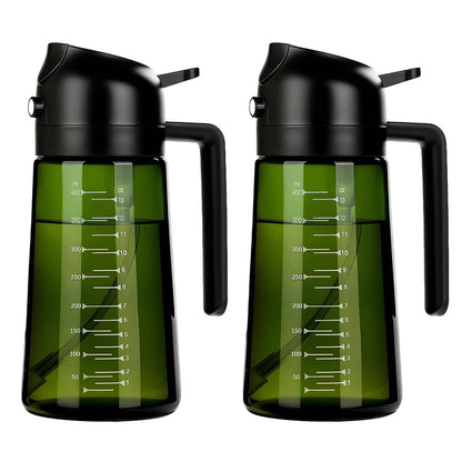 2X470ml Glass Oil Sprayer Bottle for Cooking Olive Oil Dispenser Kitchen Gadgets