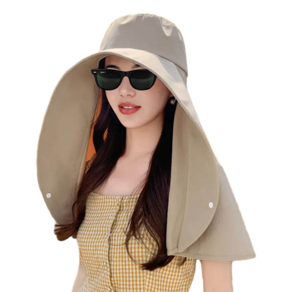 Sun Protection Wide Brim Outdoor Beach Neck Face Mask Cap