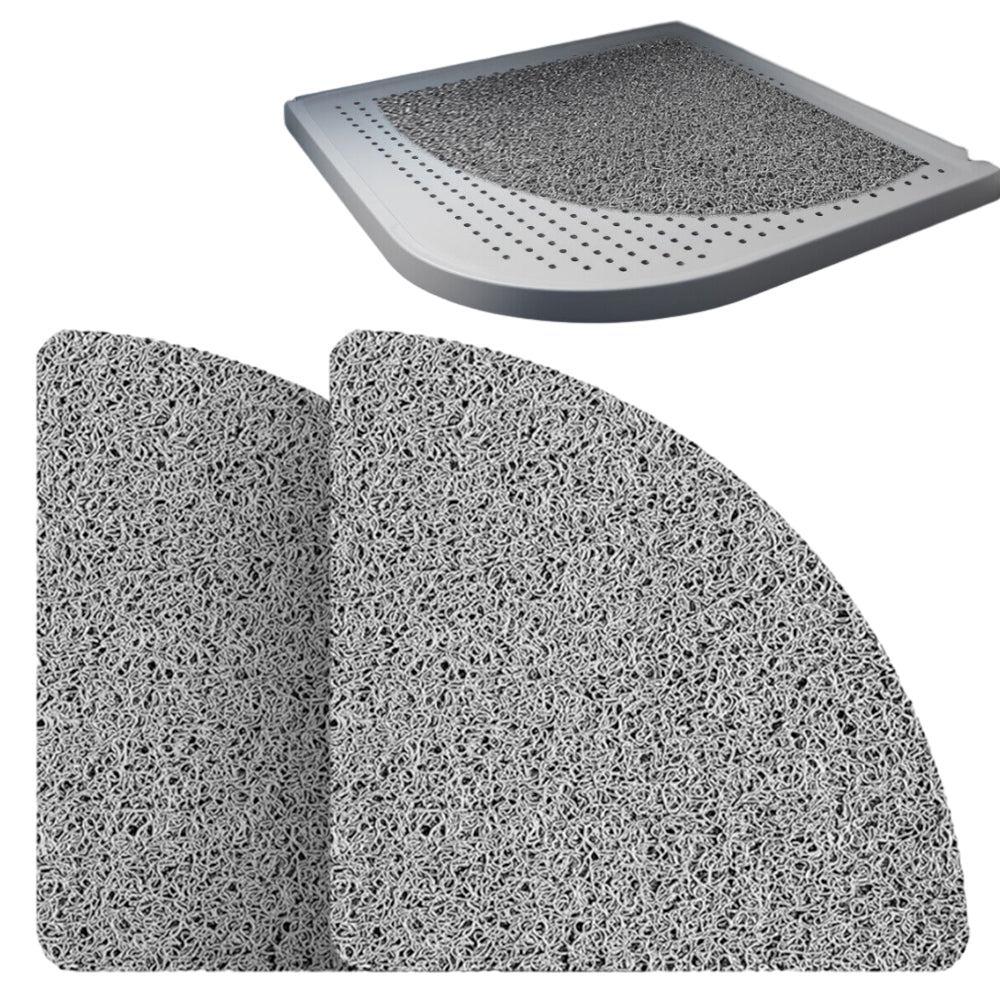 2Pcs Sector PVC Anti Slip Loofah Absorbent Quick Drying Shower Mat