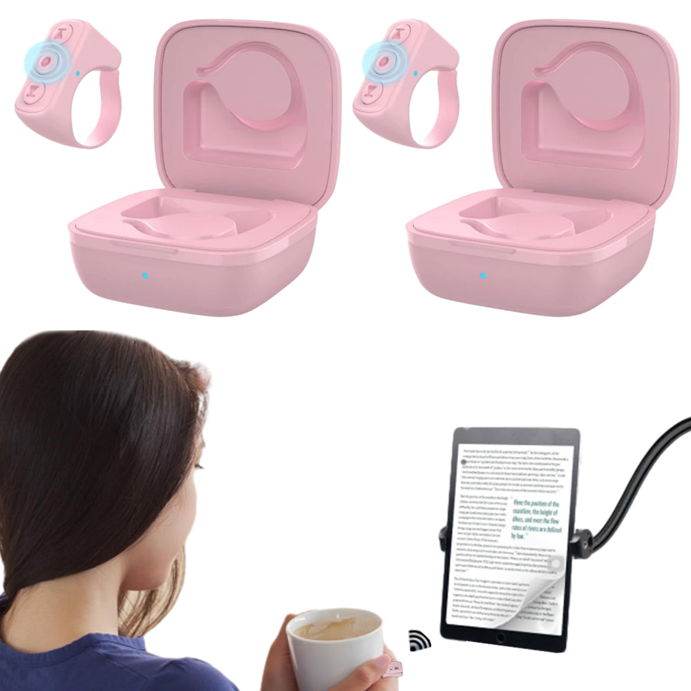 2Pcs Bluetooth Remote Control TikTok Phone Page Turner Ring
