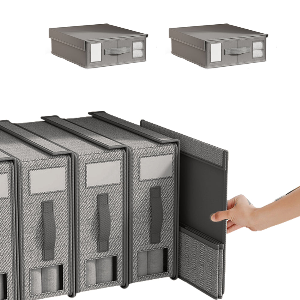 2Pcs Foldable Bed Sheet Storage Bins with Handle