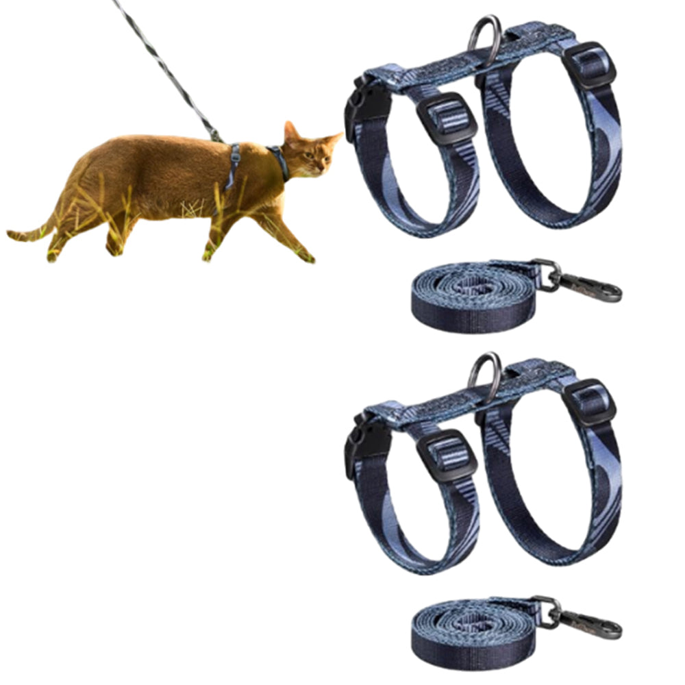 2Pcs Cat Adjustable Harness and Leash Set