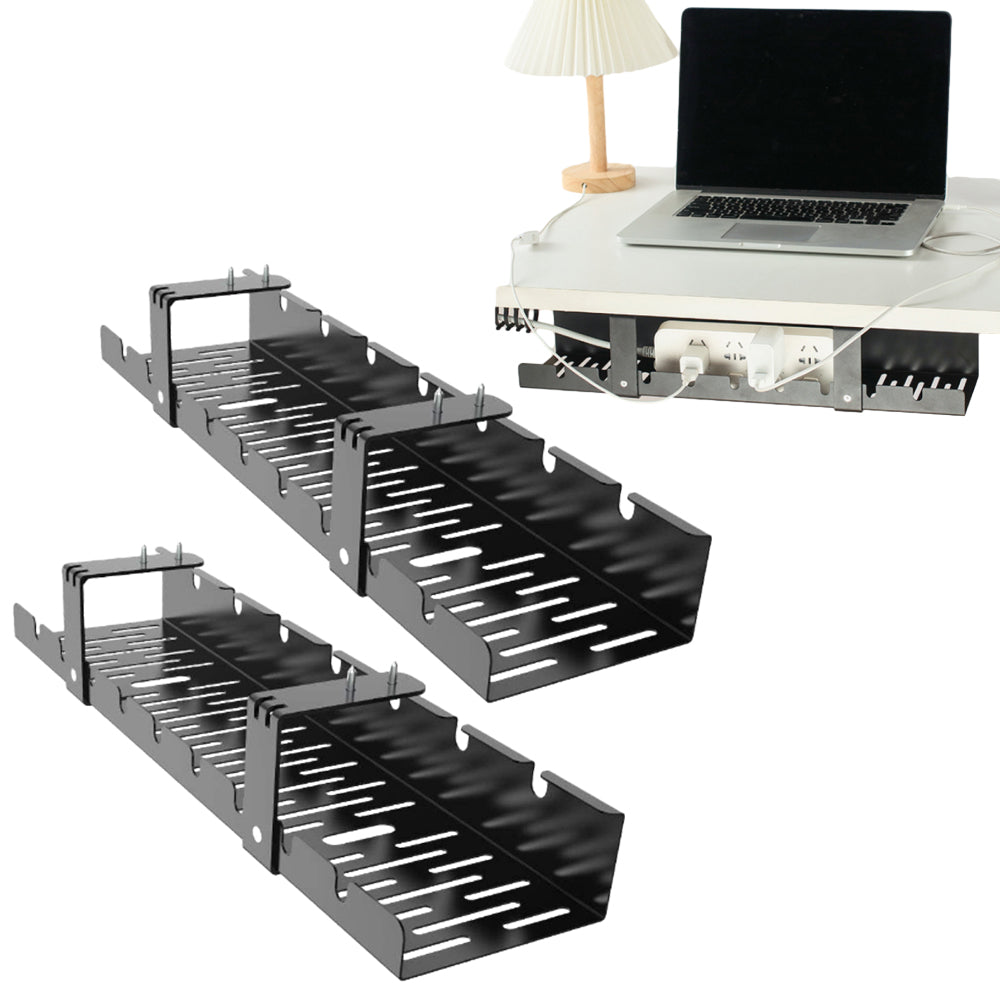 2Pcs Under Desk Cable Management Tray