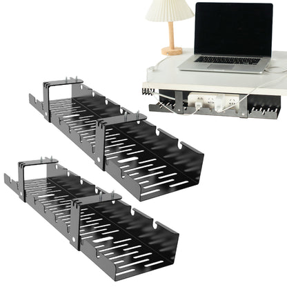 2Pcs Under Desk Cable Management Tray