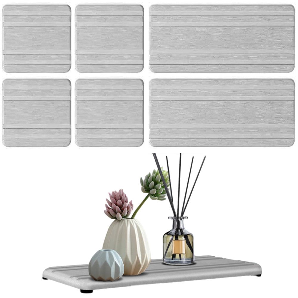 6Pcs Non-slip Water Absorbing Diatomite Stone Coasters Tray For Sink