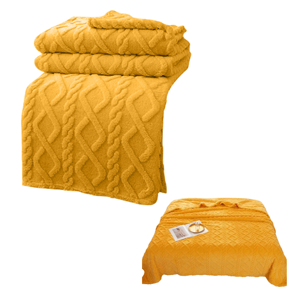 Soft Warm Reversible Faux Long Plush Blanket