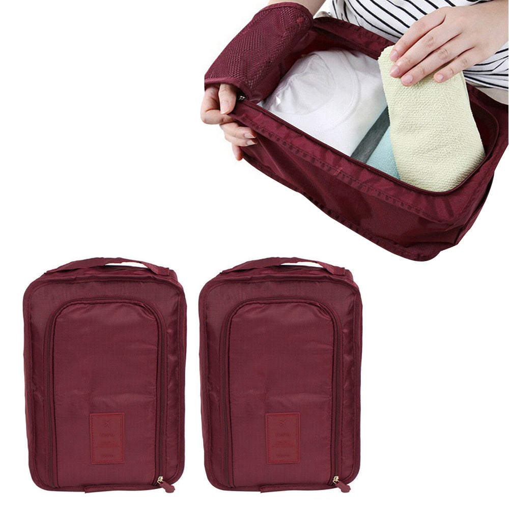 2Pcs Travel Handle Held Shoe Storage Bag