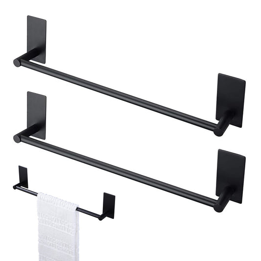2XStainless Steel Self-Adhesive Towel Rack for Bathroom No Drilling Required