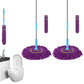 2Pcs Detachable Pole Fibre Self Wringing Mop with a Replacement Head