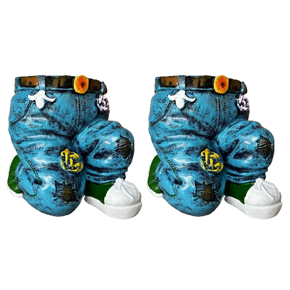 2XCreative Resin Jeans Shape Outdoor Planter Garden Decor Pot for Home Lawn Yard