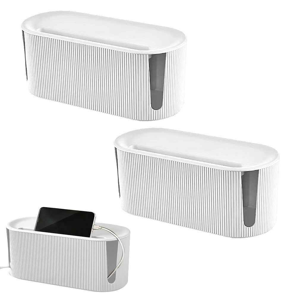 2Pcs Cable Storage Box Wire Management Case Power Plug Socket Organizer Box