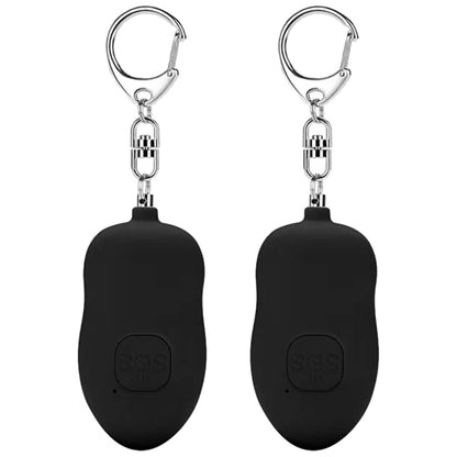 2Pcs 130dB Anti-Attack Rechargeable Personal Security Alarm Keychain Emergency Torch