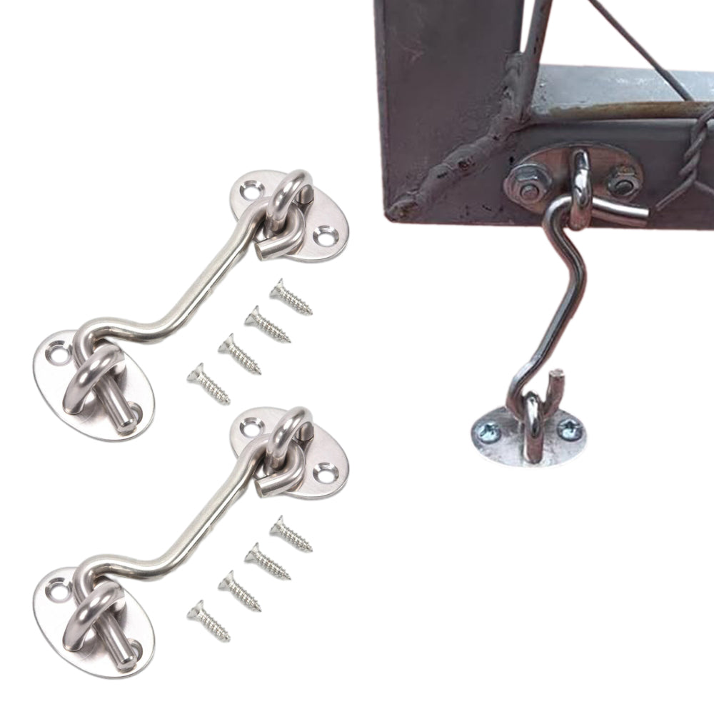 Cabin Hook Eye Brass Gate Hook Window Barn Door Latch Shed Lock Catch Holder