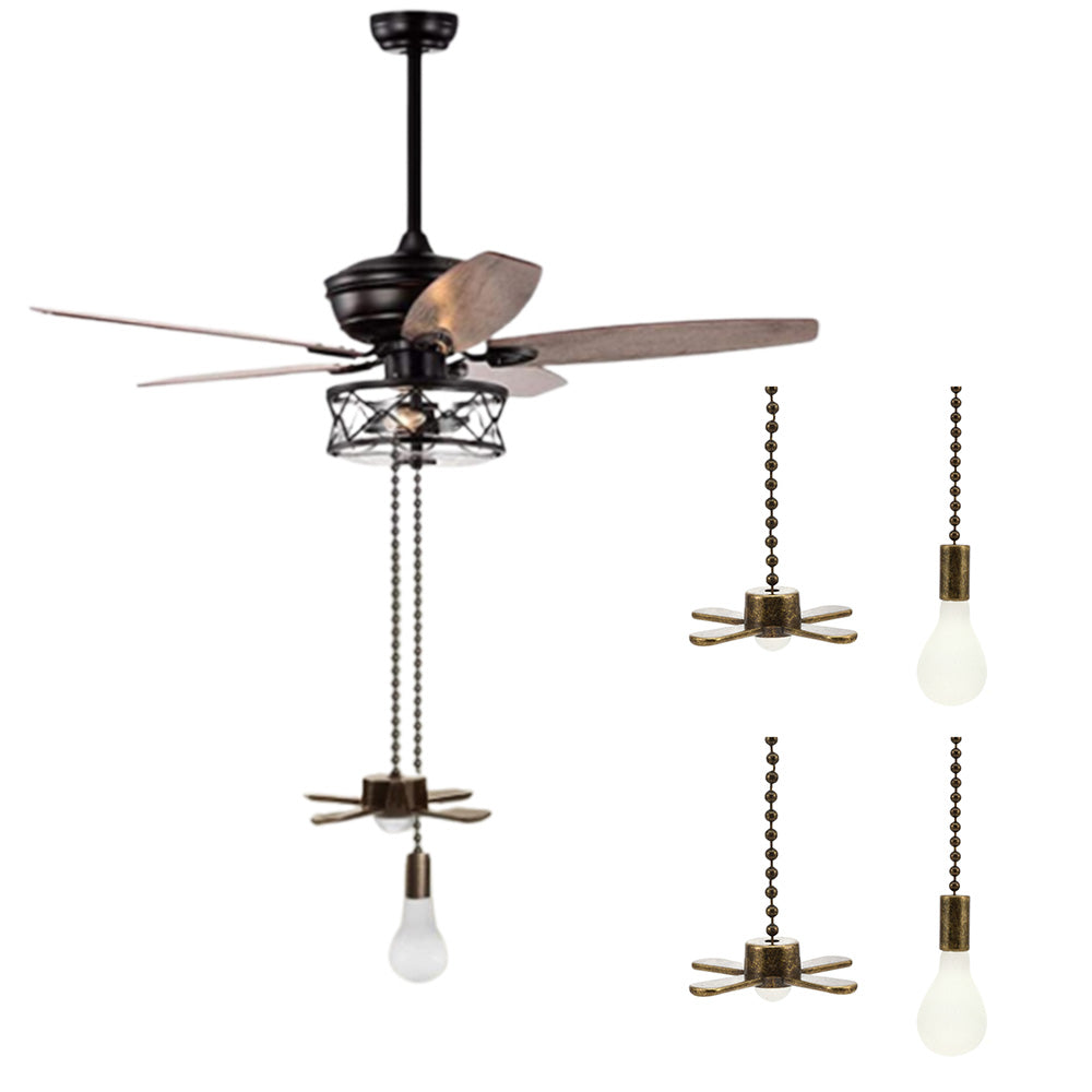 2Pcs Ceiling Fan Light Bulb Pull Chain Beaded Ball Extension Connector Decor