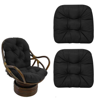 2PCS Chair Seat Cushions 48x48cm Square Pad with Backrest for Home Office Dining
