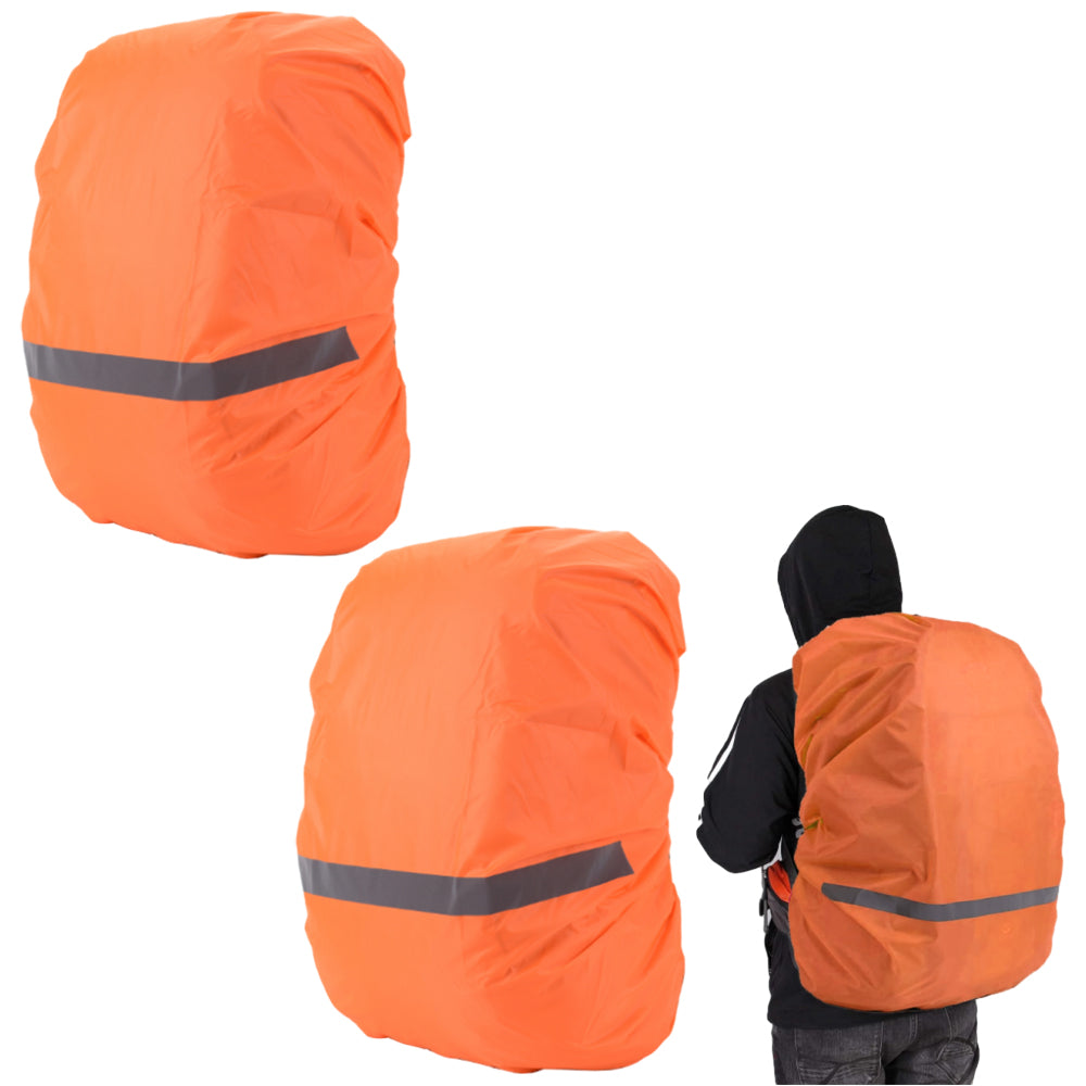 2Pcs Water-Resistant Outdoor Backpack Rain Cover with Reflective Strip