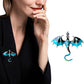 2Pcs Flying Dragon Brooch Pin Vintage Punk Flying Dragon Brooch