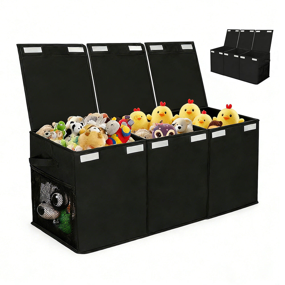 Foldable Toy Storage Organizer Box with Lid and Dividers
