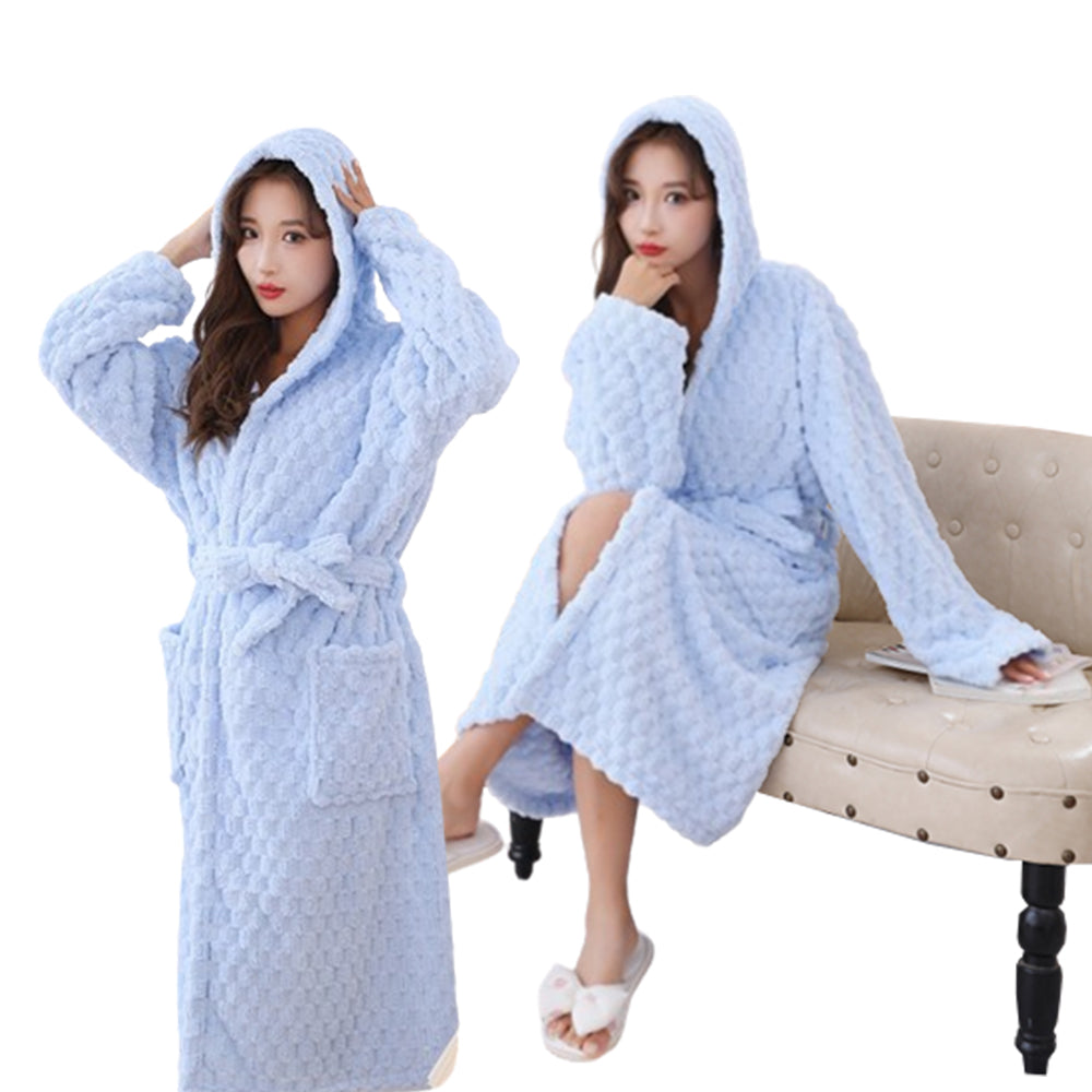 Towelling Wrap Hooded Bathrobe