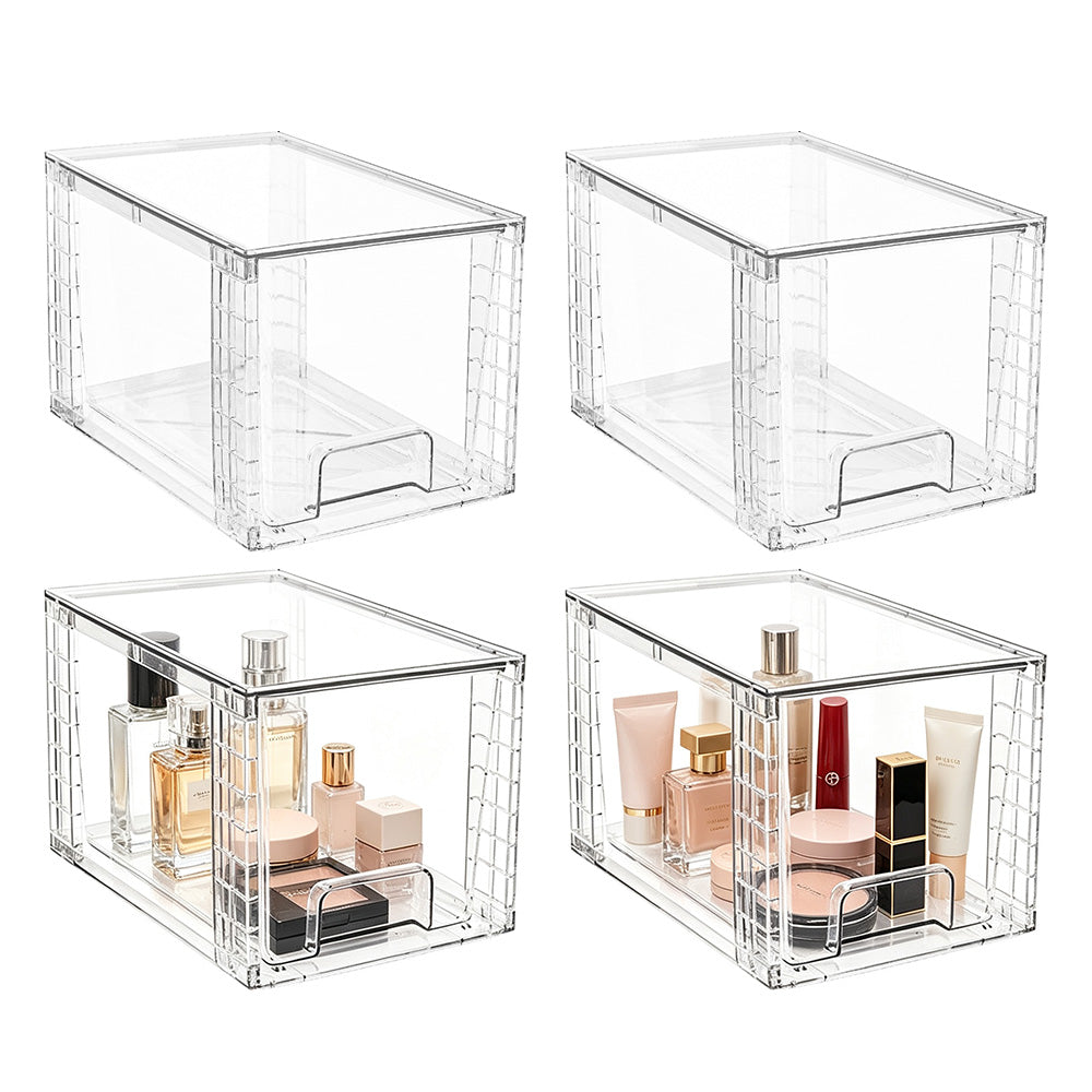Stackable Clear Makeup Organizer Drawer for Skincare Storage