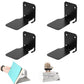 4Pcs Invisible Floating Bookshelf Brackets Wall Mounted Shelving Book