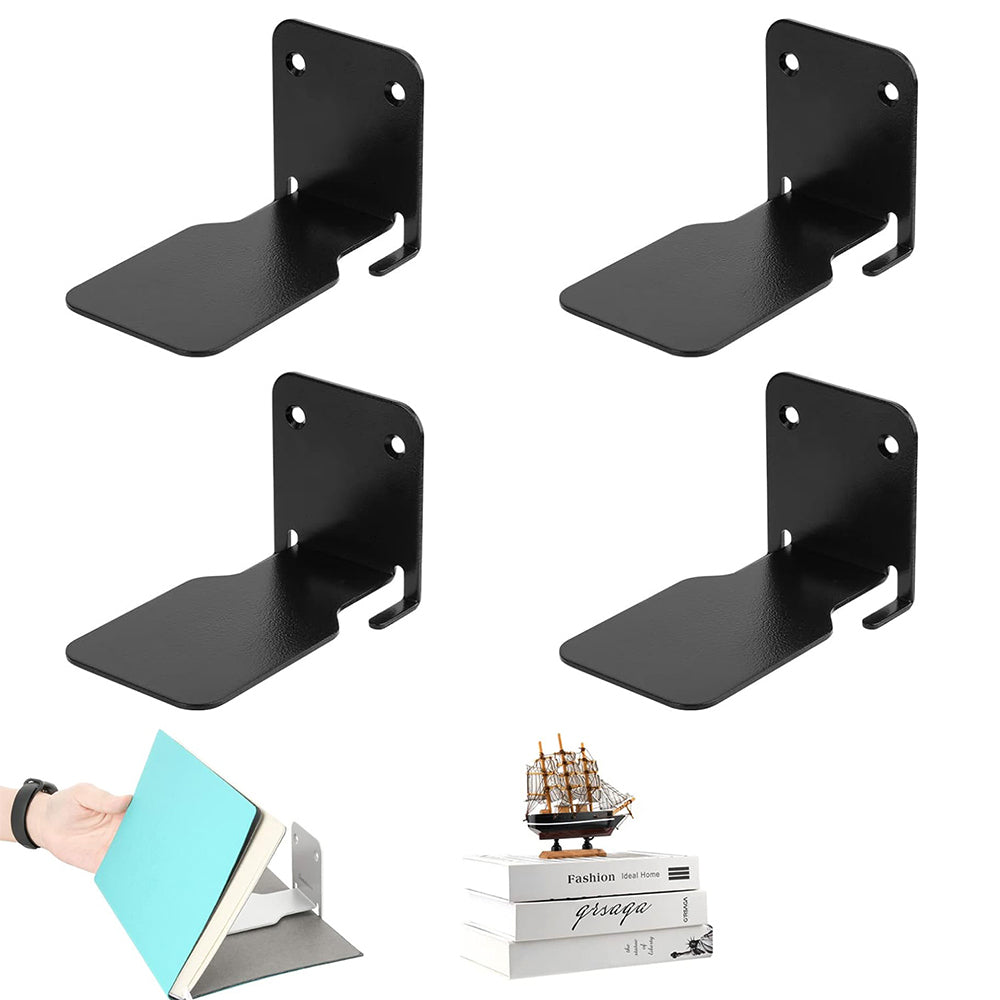 4Pcs Invisible Floating Bookshelf Brackets Wall Mounted Shelving Book